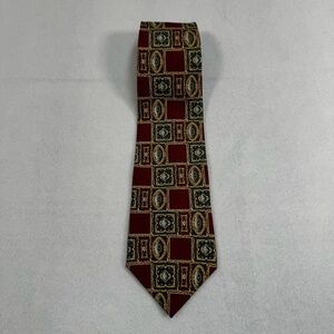 Givenchy Monsieur 100% Silk Neck Tie Mens Red Gold Blue Made In USA
